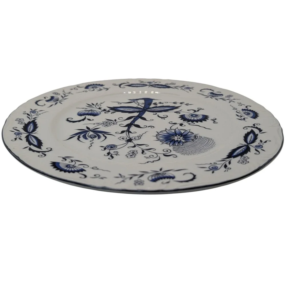 Vintage House of Prill Dinner Plate‎ Blue Onion Hand Painted Mid Century Modern